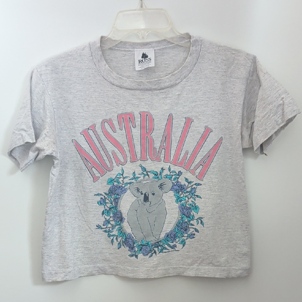 90s Vintage - Ross Sportswear Gray Australia Koala Crop Top - OSFM